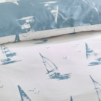 CATHERINE LANSFIELD Salcombe Boats Duvet Set - Soft Blue