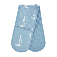 CATHERINE LANSFIELD Salcombe Boats Double Oven Glove - Blue