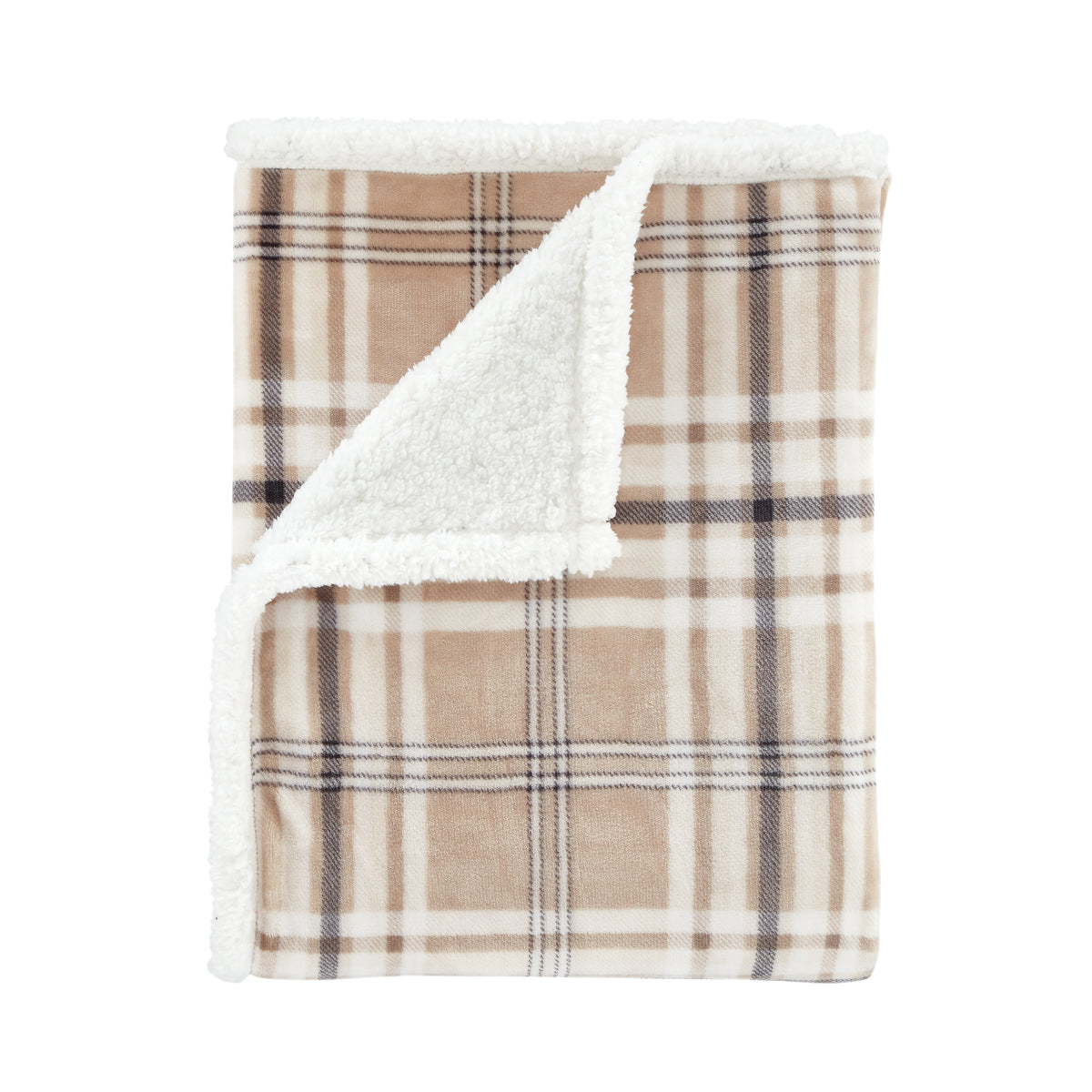 CATHERINE LANSFIELD Kelso Check Throw 130x170cm - Natural