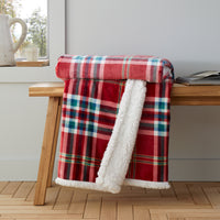 CATHERINE LANSFIELD Kelso Check Throw 130x170cm - Red