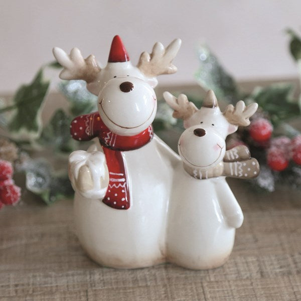 STRAITS Reindeer Couple Christmas Figurine 13.5cm