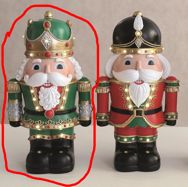 STRAITS LED Walnut Soldier Christmas Figurine - Green