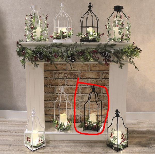 STRAITS LED Christmas Cage Lantern 15x47cm - Black