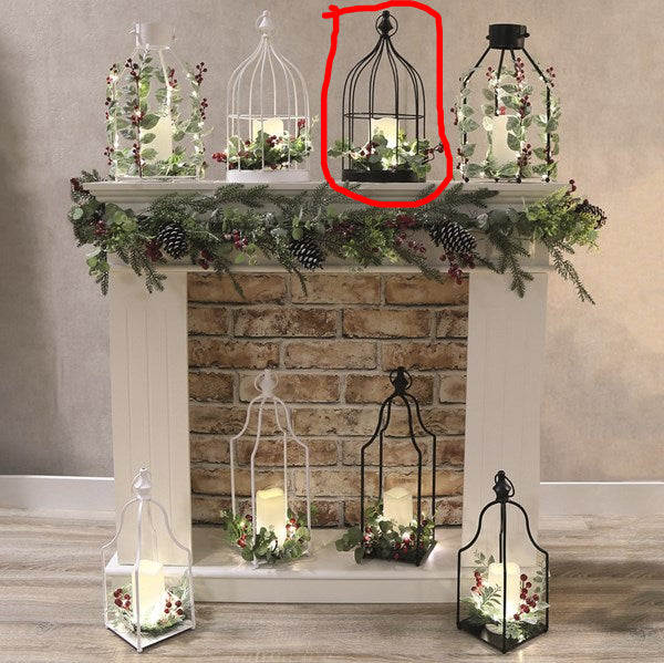 STRAITS LED Christmas Cage Lantern 20x40cm - Black