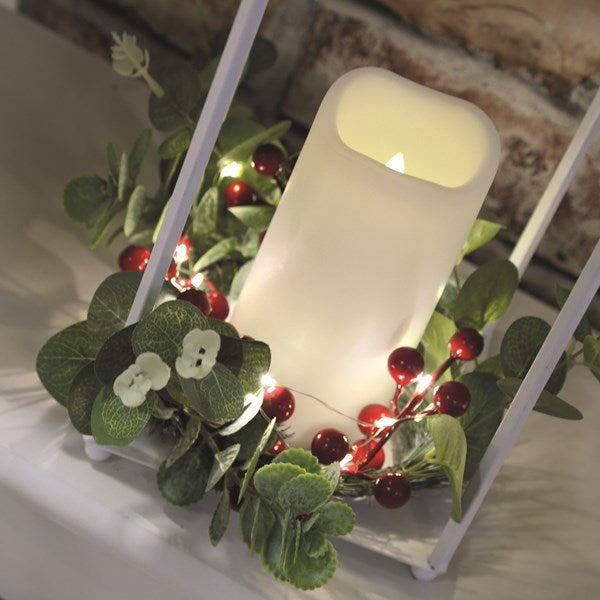 STRAITS LED Christmas Cage Lantern 15x38cm - White