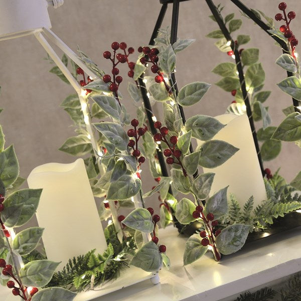 STRAITS LED Christmas Cage Lantern 15x36cm - Black