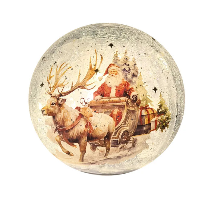 STRAITS LED Christmas Crackle Ball - Santa 15cm