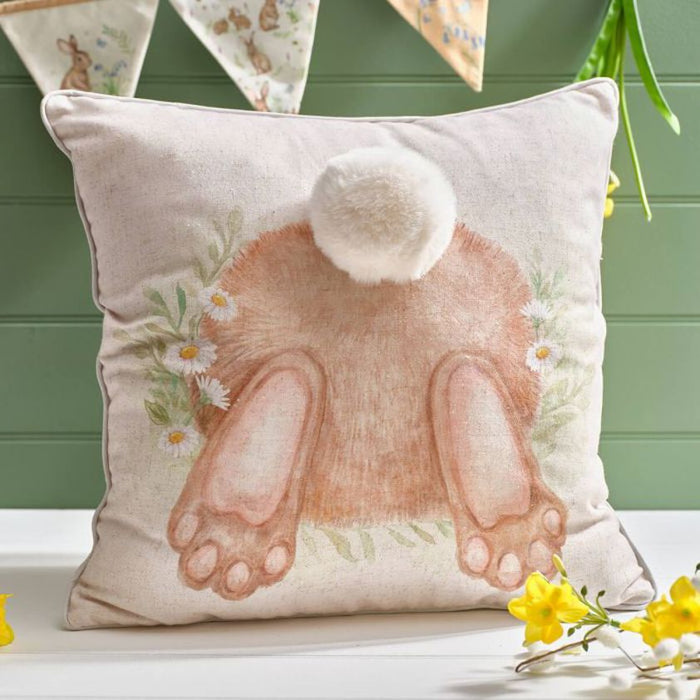 LANGS Easter Bunny with Pom-Pom Tail Cushion