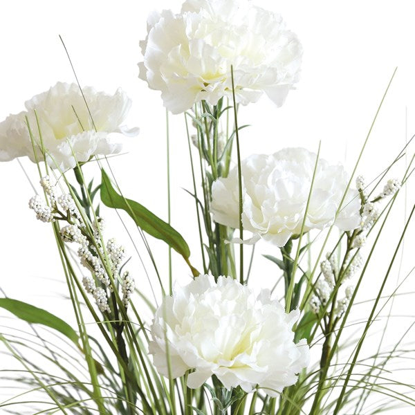 STRAITS White Carnation Grass Floral Bundle 65cm