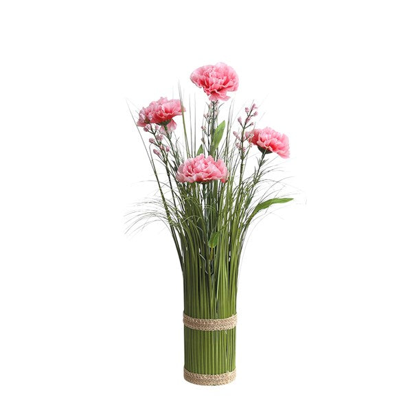 STRAITS Pink Carnation Grass Floral Bundle 65cm