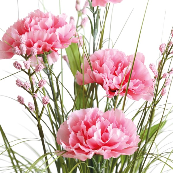 STRAITS Pink Carnation Grass Floral Bundle 65cm