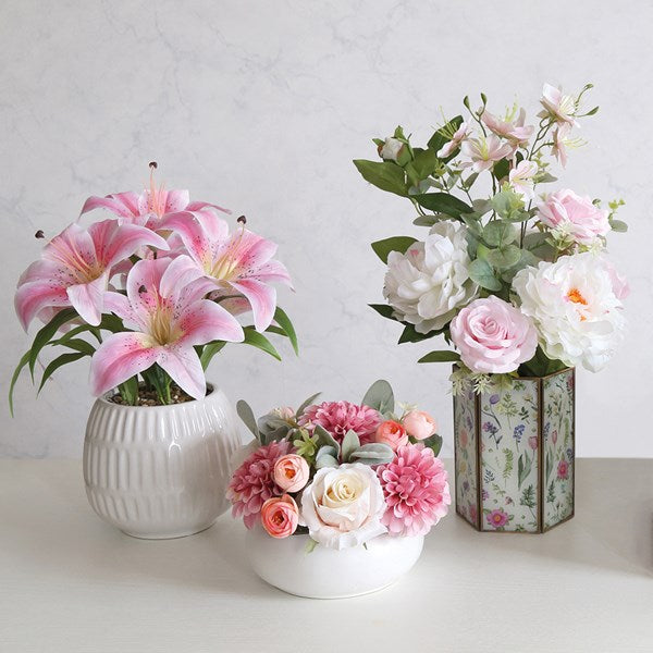 STRAITS Tiger Lily Pink Flower 43cm