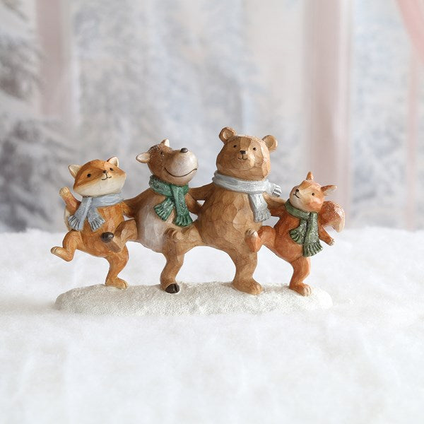 STRAITS Woodland Animals Winter Party Figurine 26x17cm