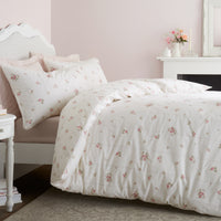 BIANCA Vintage Rosebud Lace 100% Cotton Duvet Set - Cream