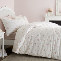 BIANCA Vintage Rosebud Lace 100% Cotton Duvet Set - Cream