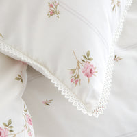 BIANCA Vintage Rosebud Lace 100% Cotton Duvet Set - Cream