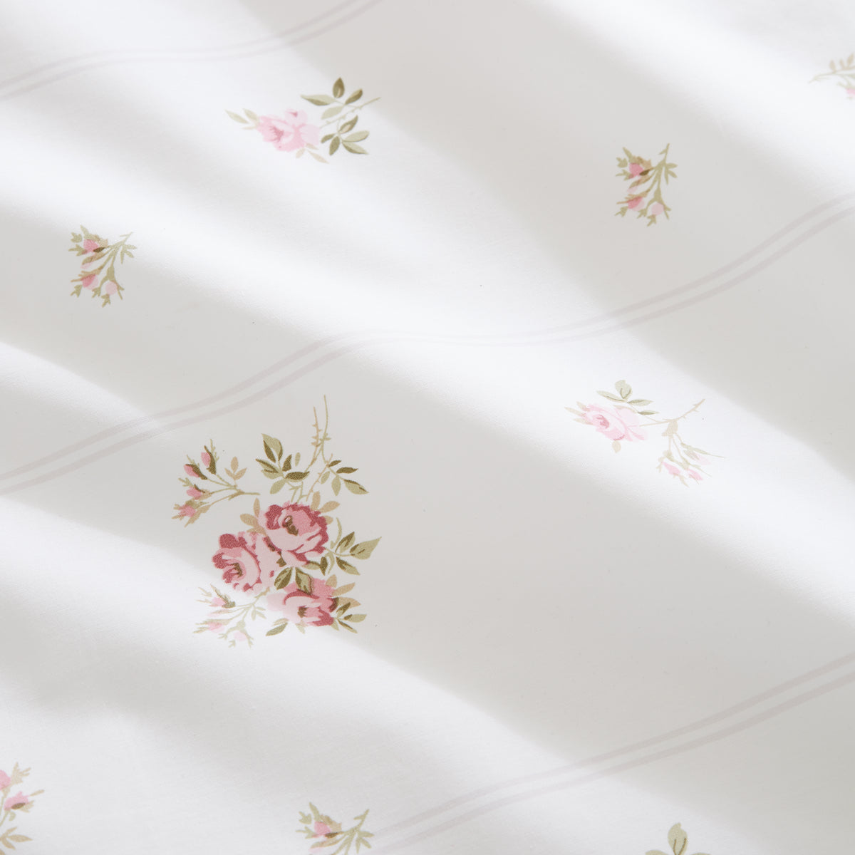 BIANCA Vintage Rosebud Lace 100% Cotton Duvet Set - Cream