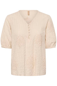 CULTURE Lelau Textured Blouse - Natural