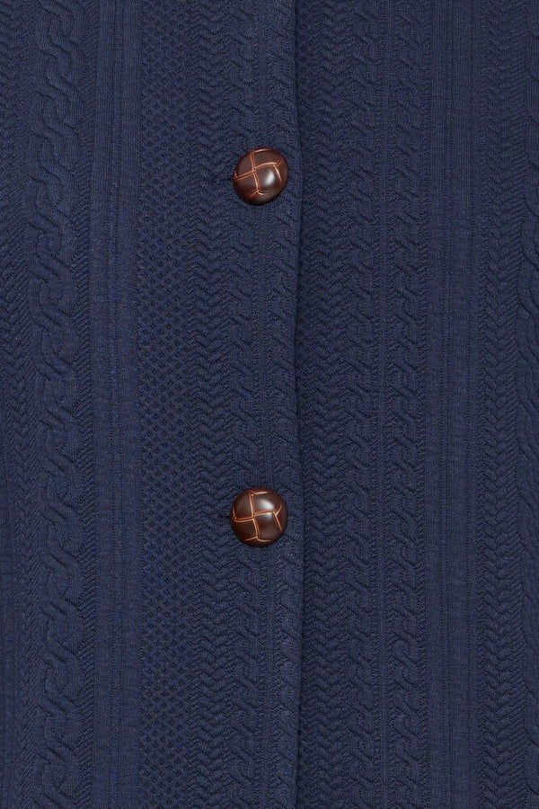 ICHI Kate Cable Jacket - Navy