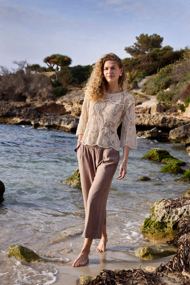 FRANSA Jett Wide Leg Culotte Pants - Taupe