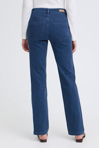 FRANSA Luxe Straight Jeans - Mid Blue