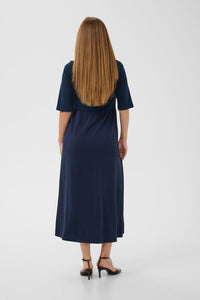 CULTURE Hilde Chabrina Rib Dress - Navy