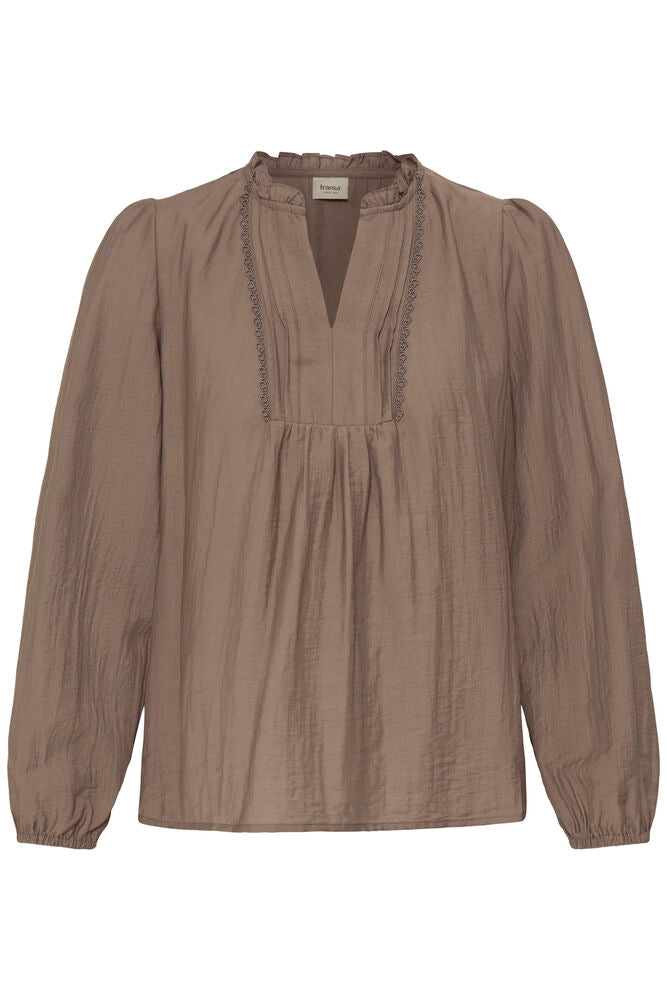 FRANSA Gida Blouse - Driftwood