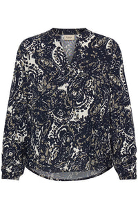 FRANSA Flowa Blouse - Navy Print