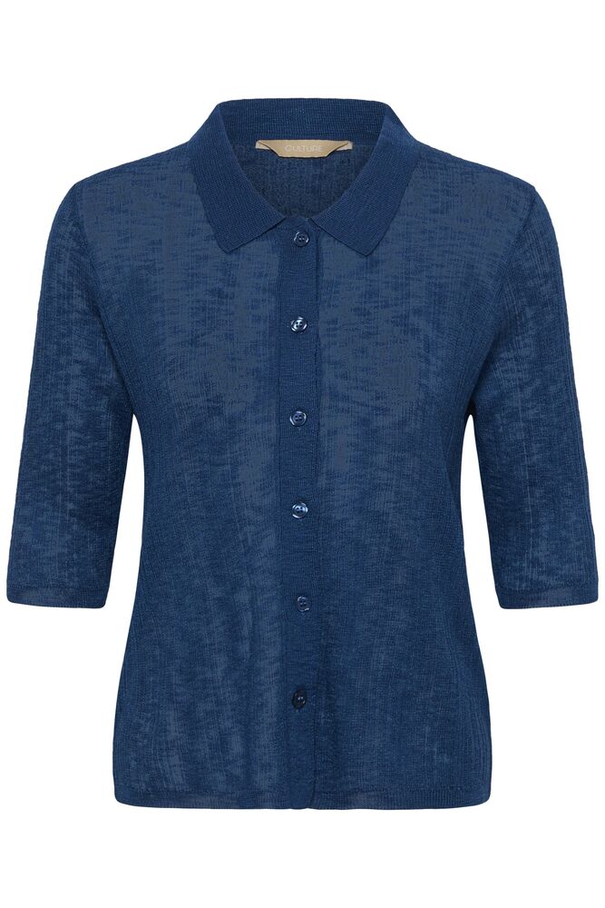 CULTURE Augustine Short Sleeve Polo- True Navy