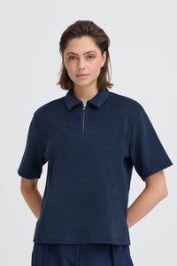 ICHI Kate Corduroy Top - Navy