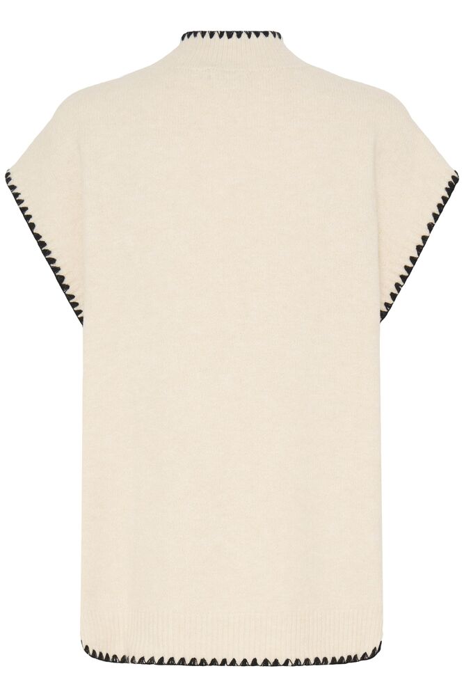 ICHI Sleeveless Jumper - Cream