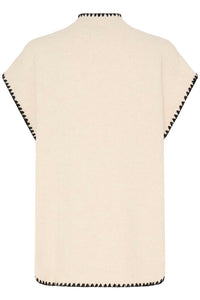 ICHI Sleeveless Jumper - Cream