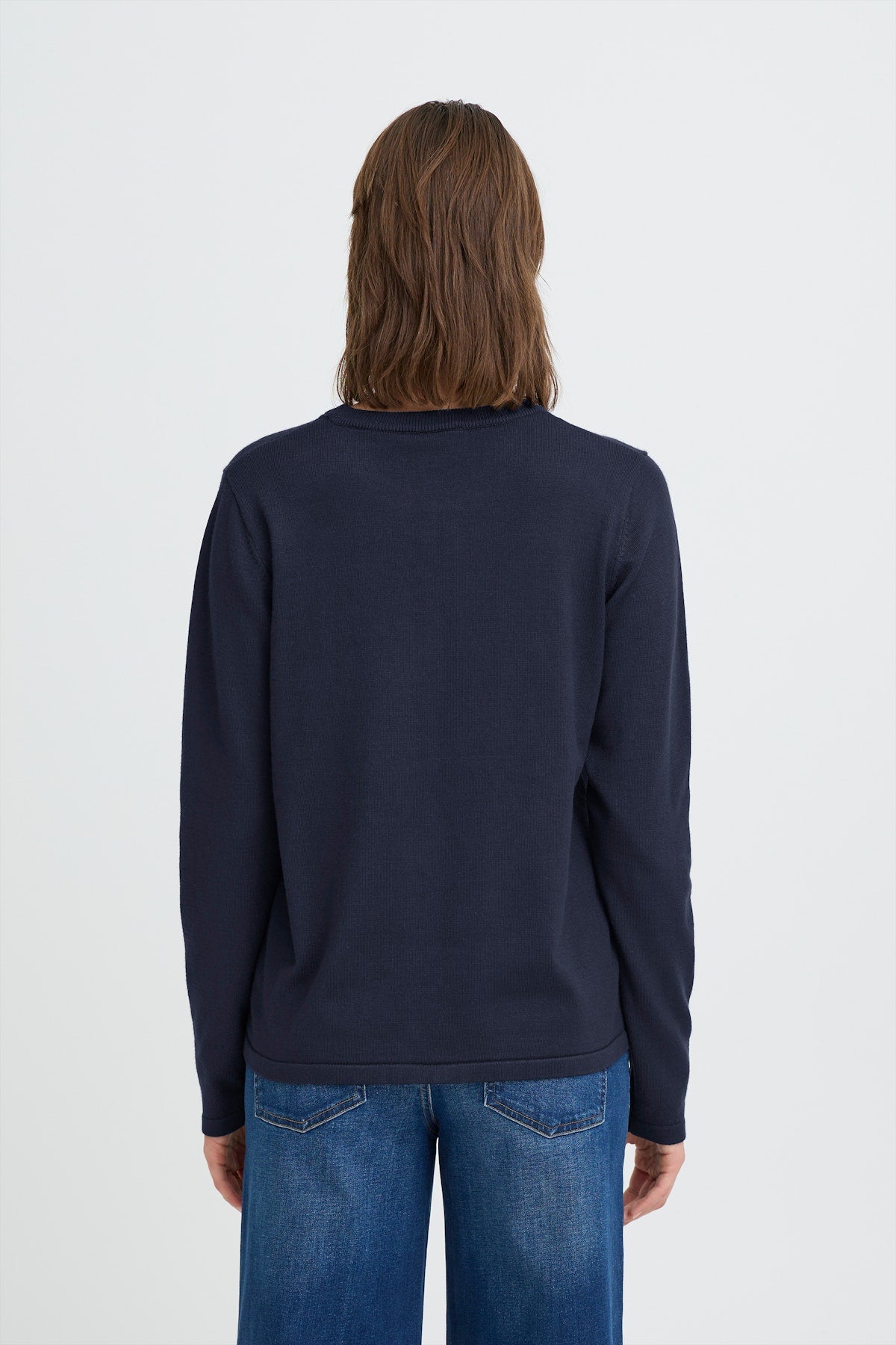 ICHI Luls O-Neck Jumper - Navy