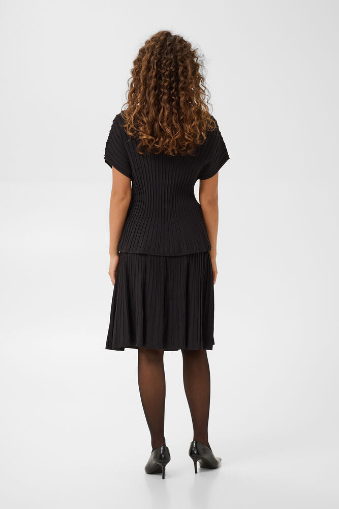 CULTURE Cap Sleeve Knit Top - Black
