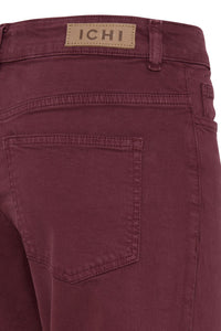 ICHI Ziggy Raven Cropped Jeans  - Burgundy
