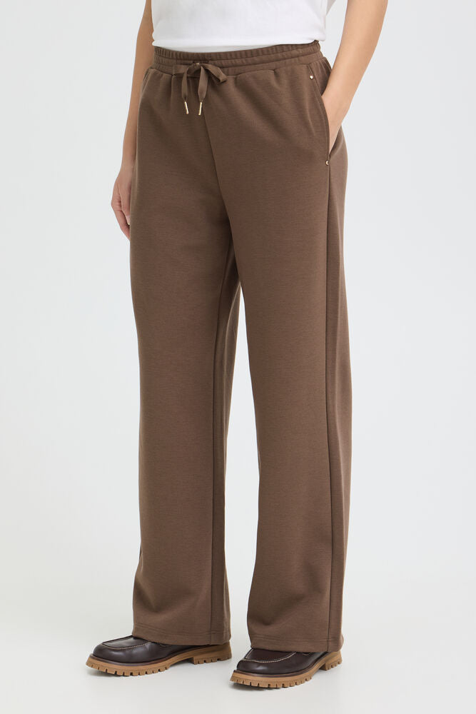 FRANSA Priya Wide Leg Pants - Brown