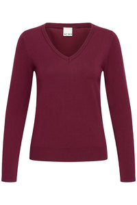 ICHI Luls V-Neck - Burgundy