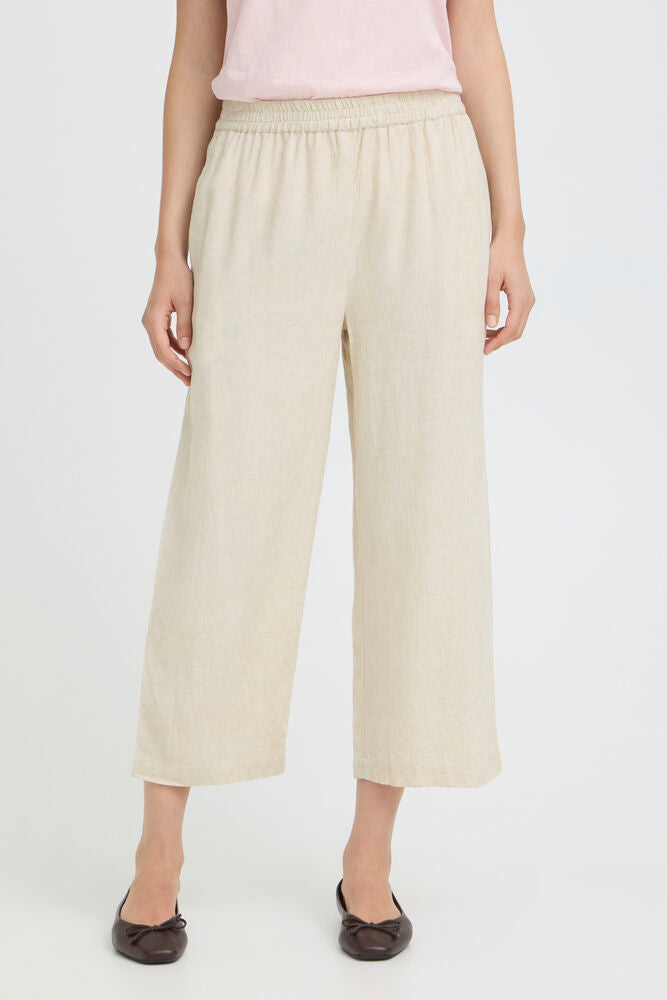 FRANSA Jett Wide Leg Culotte Pants - Stone