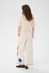 CULTURE Chrestella Embroidery Cropped Pants - Print