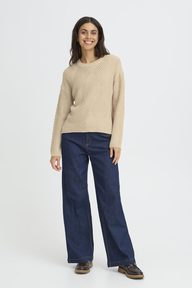 FRANSA Crew Neck Jumper - Tan