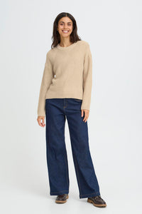 FRANSA Crew Neck Jumper - Tan