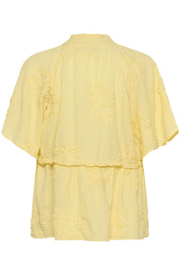 CULTURE Jalia Textured Blouse - Lemon