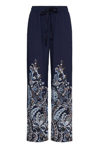 FRANSA Adara Trouser - Navy Print