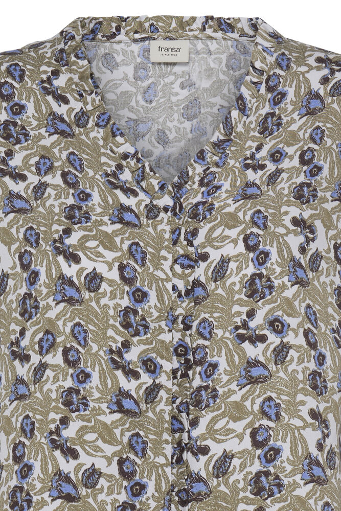 FRANSA Gladis Blouse - Green Print