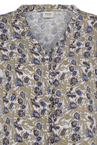 FRANSA Gladis Blouse - Green Print