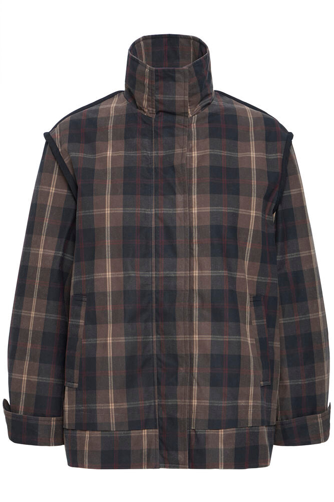 ICHI Cronto Jacket - Dark Navy Check