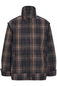 ICHI Cronto Jacket - Dark Navy Check