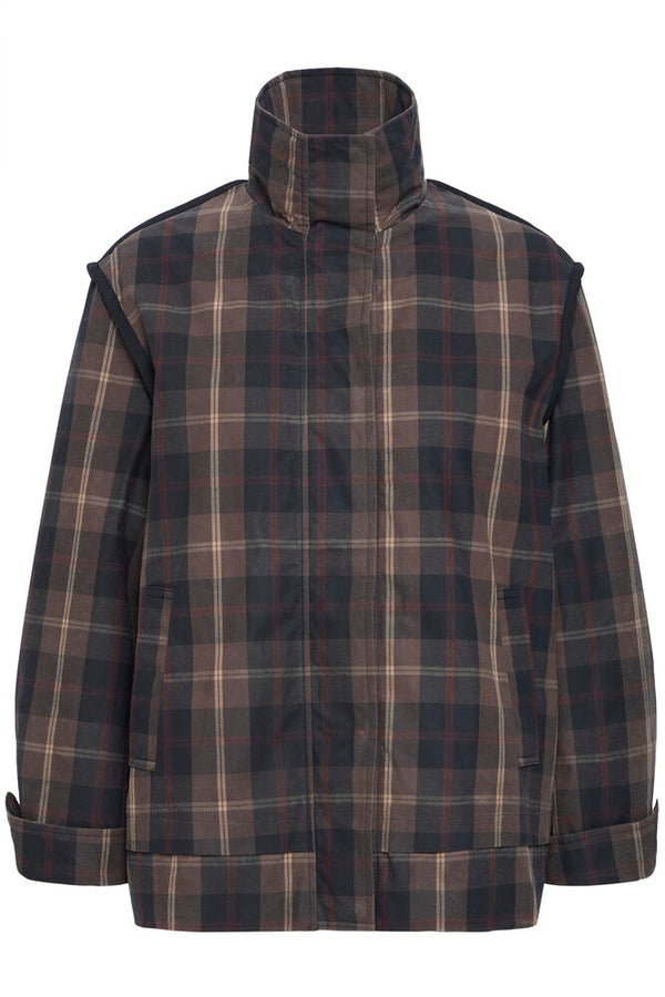 ICHI Cronto Jacket - Dark Navy Check
