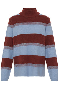 ICHI Edeen Long Sleeve Jumper - Brown Stripe