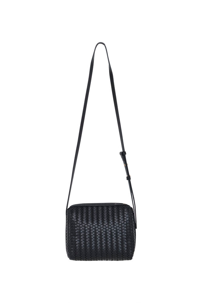 FRANSA Braida Woven Crossbody Bag - Black